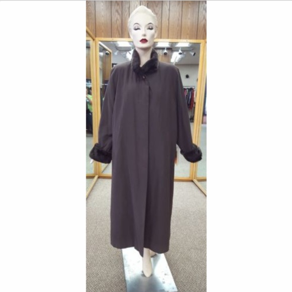 Rabbit Fur Lined Microfiber Coat
